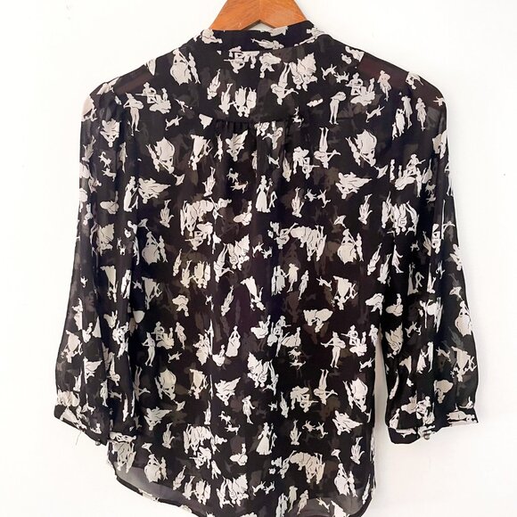 Anthropologie HD in Paris Paris Figures Cameo Sheer Blouse, Size 4 - Picture 2 of 5